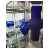 Collection of Blue and White Art Glassware and Porcelain Decor