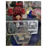 Fenton Handpainted Red Glass Basket and Floral Porcelain Divided Dish