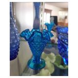 Collection of Blue Hobnail Glass Decorative Pieces