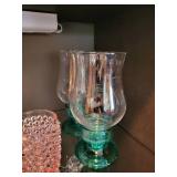 Collection of Vintage Glassware, Candelabra, Cups, and Dishes