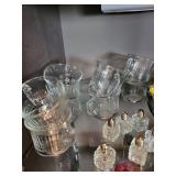 Collection of Vintage Glassware, Candelabra, Cups, and Dishes