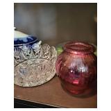 Collection of Vintage Glassware and Decorative Dishes