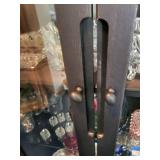 Glass Door Display Cabinet with Dark Wood Finish