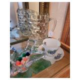 Collection of Vintage Glassware and Porcelain Tea Sets
