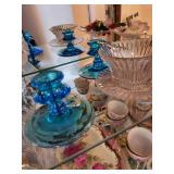 Collection of Vintage Glassware and Porcelain Tea Sets