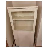 White Display Cabinet with Glass Door and Adjustable Shelves