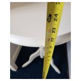 White Wooden Accent Table with Pedestal Base, 24 Inch Height