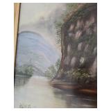 Collection of 3 Vintage Picture Frames Including Framed Landscape Painting