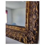 Ornate Gold-Framed Wall Mirror, 27x23 Inch