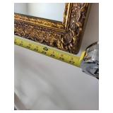 Ornate Gold-Framed Wall Mirror, 27x23 Inch
