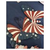 Patriotic Decor Collection with Wall Butterflies, Uncle Sam Sign, and Plush Bears