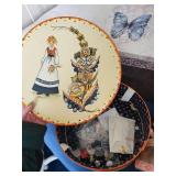 Vintage Doll and Trinket Box Collection with Decor Plate