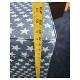Upholstered Storage Ottoman with White Star Pattern