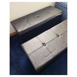 Set of 2 Black Faux Leather Storage Benches