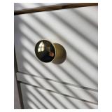 White 6-Drawer Wooden Dresser with Brass Knobs