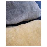 Assorted Decorative Throw Pillows and Quilted Blankets Collection