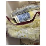 Assorted Decorative Throw Pillows and Quilted Blankets Collection