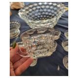 14-Piece Vintage Indiana Glass Diamond Point Punch Bowl Set