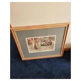 Framed Art Print of Children at Picnic Table by Elsa Beskow, 29x25 Inches