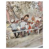 Framed Art Print of Children at Picnic Table by Elsa Beskow, 29x25 Inches