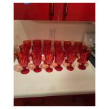 Set of Red Swirl Pattern Goblets