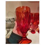 Set of Red Swirl Pattern Goblets