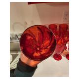 Set of Red Swirl Pattern Goblets