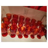 Set of Red Swirl Pattern Goblets