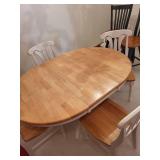 Oval Wooden Dining Table with 4 Chairs, 57x42x30 Inches