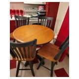 36 Inch Round Wood Dining Table with 4 Chairs