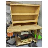 Work Table with Shelving, Porter Cable Joiner, Power Strip, and Clamp