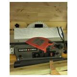 Work Table with Shelving, Porter Cable Joiner, Power Strip, and Clamp