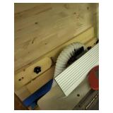 Work Table with Shelving, Porter Cable Joiner, Power Strip, and Clamp