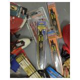 Large Lot of Hand Tools and Accessories Including Drill Bits, Blades, Voltage Tester, and More