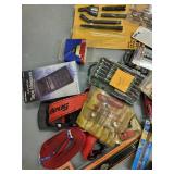 Large Lot of Hand Tools and Accessories Including Drill Bits, Blades, Voltage Tester, and More