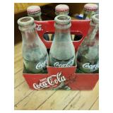Set of 6 Vintage Coca-Cola Classic Glass Bottles in Original Carrier