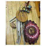 Outdoor Wind Chime, Metal Spinner, and Metal Leaf Dragonfly Set