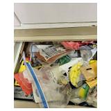 Assorted Workshop Drawer Lot with Clamps, Cords, and Hardware