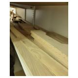 Assorted Lot of Wood Boards, Shelves, and Dowels for Woodworking