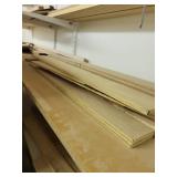 Assorted Lot of Wood Boards, Shelves, and Dowels for Woodworking