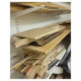 Assorted Lot of Wood Boards, Shelves, and Dowels for Woodworking