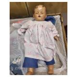 Vintage Baby Doll with Painted Hair and Blue Eyes