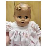 Vintage Baby Doll with Painted Hair and Blue Eyes