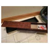Wooden Cribbage Board Box with Cards and Peg Storage