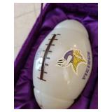 Minnesota Vikings Collectible Football with Purple Display Case