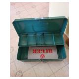 Vintage Metal Toolbox with Tray Insert