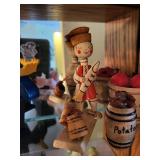 Russian Folk Art Wooden Figurine and Miniature Barrel Set