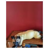 Vintage Siamese Cat Figurine with Blue Eyes