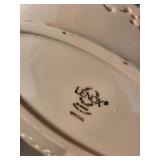 Lenox Porcelain Oval Bowl and 2 Crystal Glass Roses in Vases