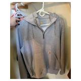Craftsman Brown Hooded Jacket and Carhartt Gray Pullover Hoodie